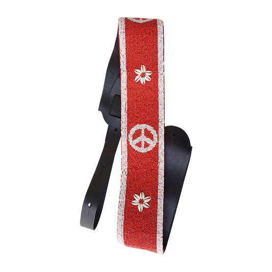 Shell & Peace Sign Guitar Strap
